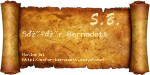 Sáfár Bernadett névjegykártya