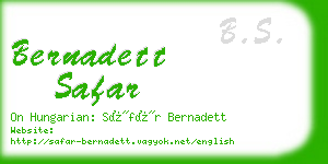 bernadett safar business card